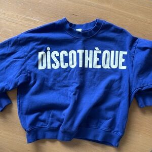 Clare V Discotheque sweatshirt in Blue (Small)